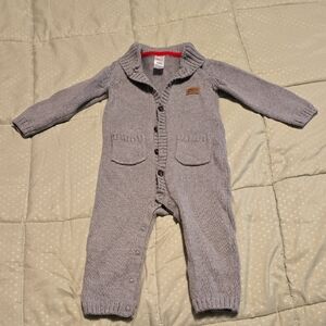 Carter's Gray Hooded Knit Footies